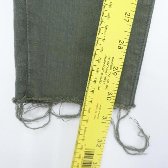 Universal Thread Skinny Jeans Womens 4 Green Denim Distressed Frayed Hem Zip-Fly - Picture 2 of 8